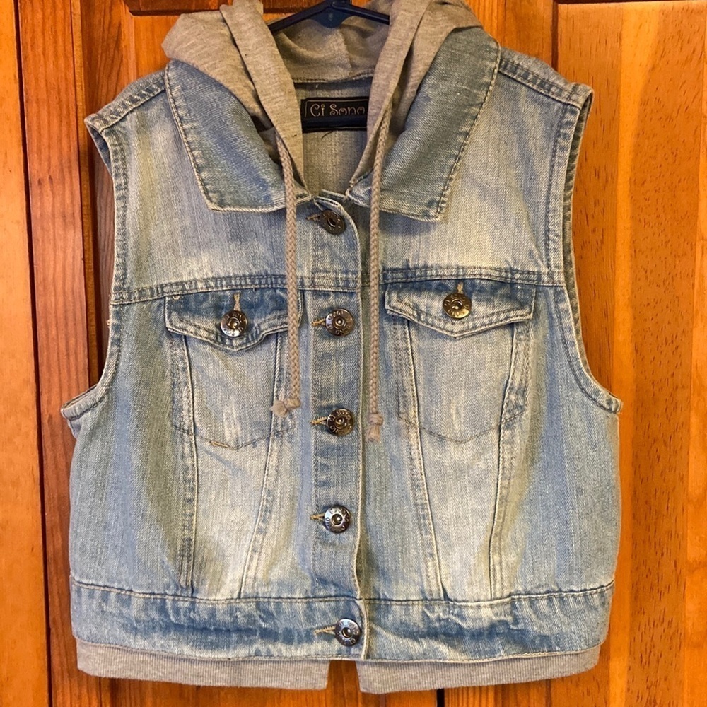 Ci Sono Denim Collection Hoodie Vest Kids Size L